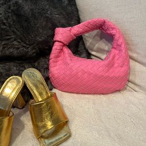 Bottega Inspired Jodie Pink Bag! Leather Woven